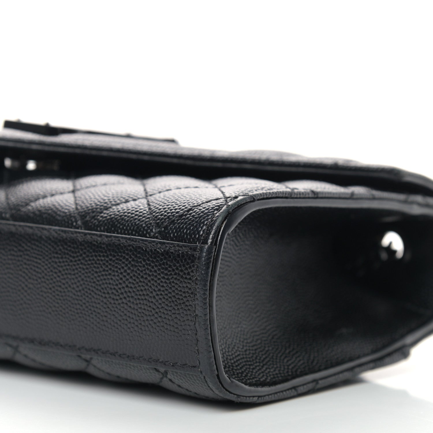 Saint Laurent Grain De Poudre Textured Mixed Matelasse Triquilt Small Monogram Satchel Black 10 of 11