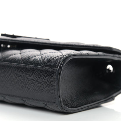 Saint Laurent Grain De Poudre Textured Mixed Matelasse Triquilt Small Monogram Satchel Black 10 of 11
