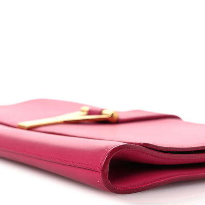 Saint Laurent Calfskin Classic Y Ligne Clutch Fuchsia 10 of 13