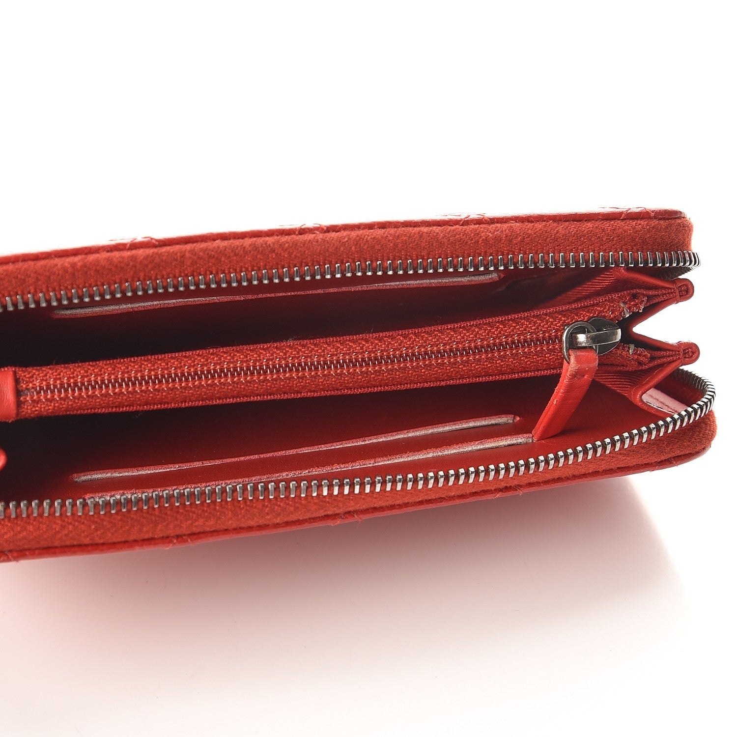 Chanel Caviar Quilted Small Zip Around Wallet Red 8 of 9