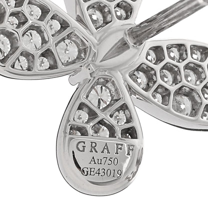 Graff 18K White Gold Diamond Small Pave Butterfly Earrings 4 of 5