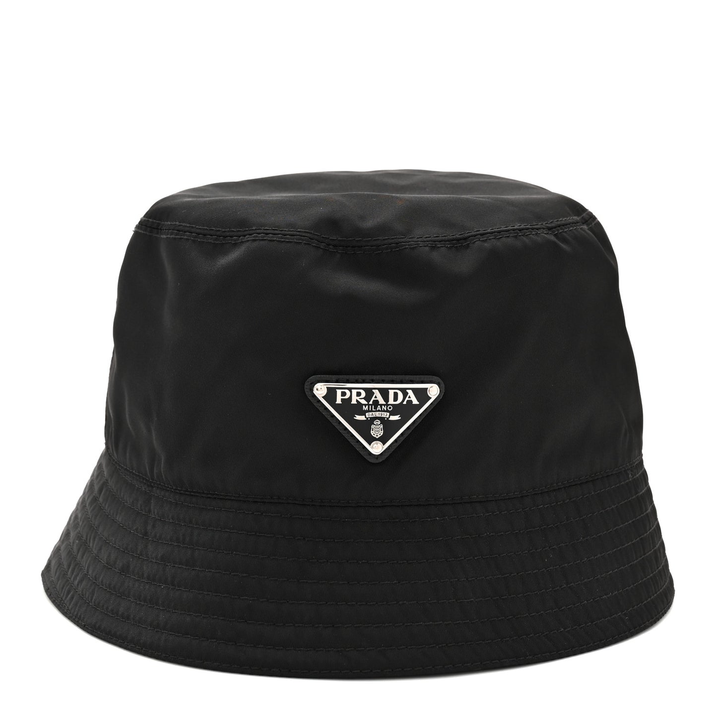 Re-Nylon Metal Triangle Logo Mens Bucket Hat XL Black