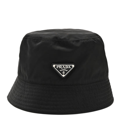Prada Re-Nylon Metal Triangle Logo Mens Bucket Hat XL Black 5 of 8