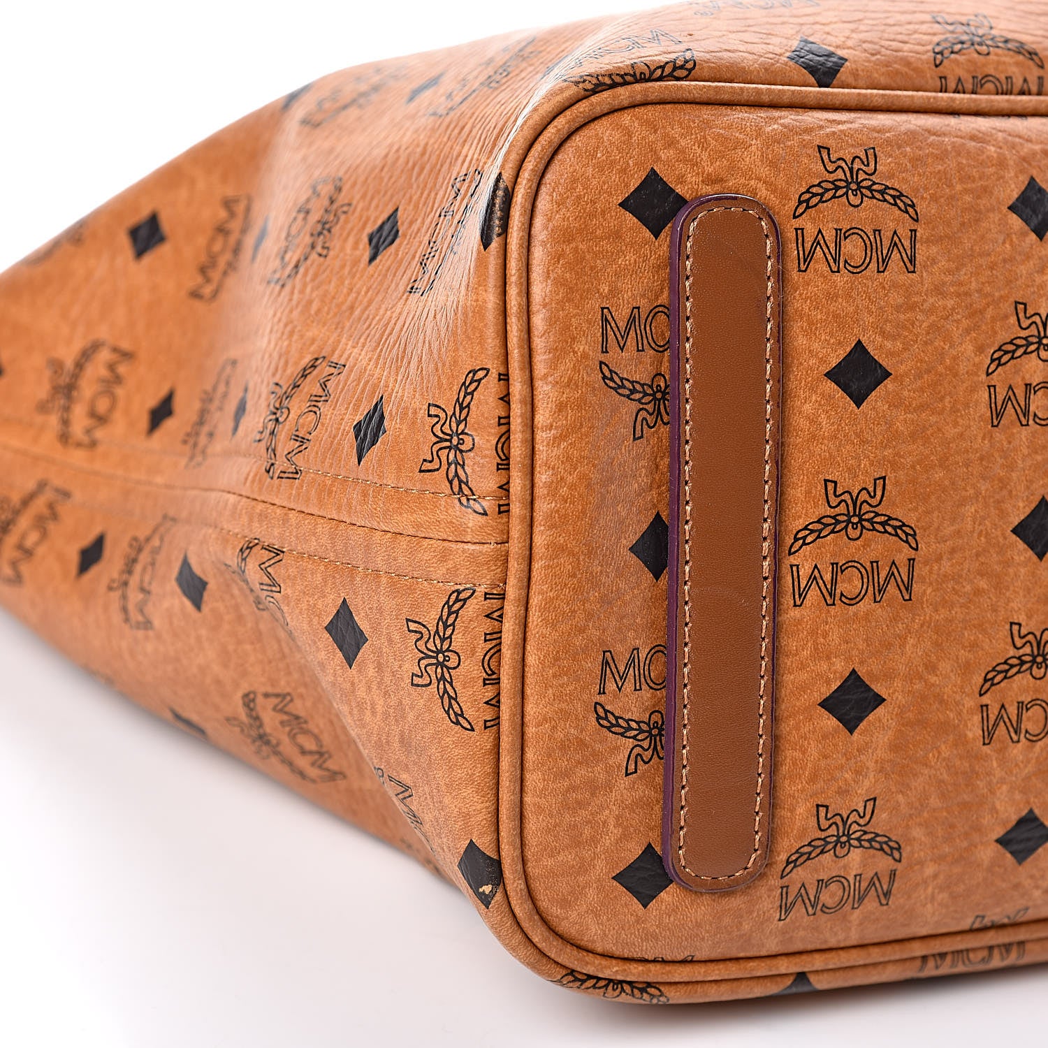 MCM Visetos Medium Liz Reversible Shopper Tote Cognac 9 of 15