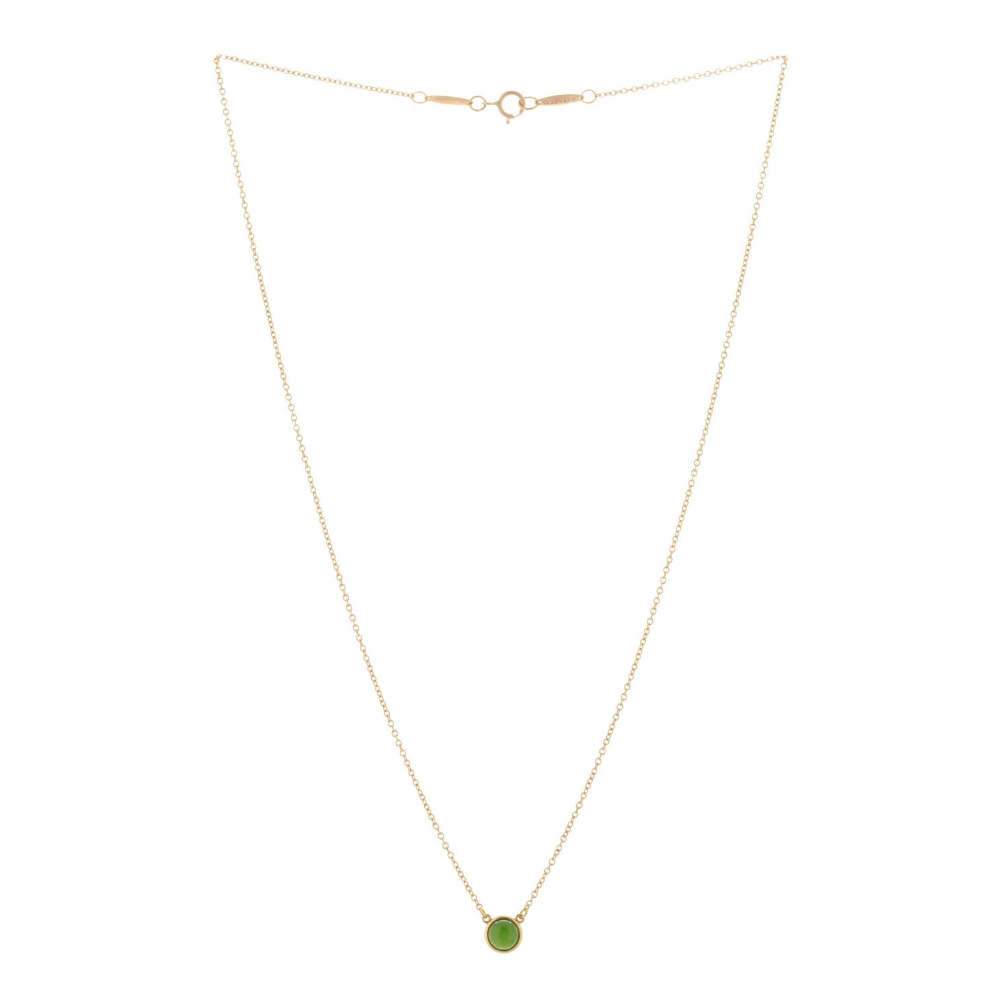 18K Yellow Gold Jade Elsa Peretti Color By The Yard Pendant Necklace