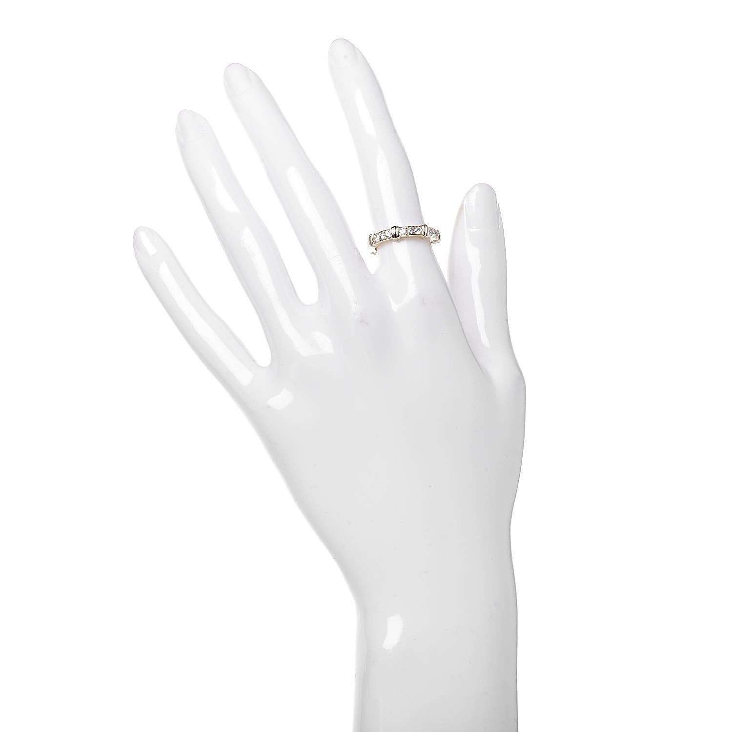 Tiffany CARTIER 18K Yellow White Gold Diamond Contessa Band Ring 49 4.75 2 of 7
