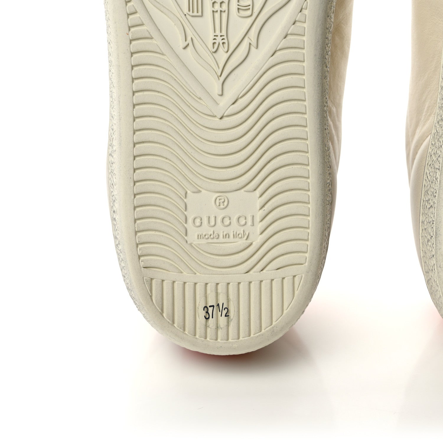 Gucci X DISNEY Miro Soft Calfskin Mickey Mouse Print Womens Ace Sneakers 37.5 Ivory Deep Orange 7 of 11