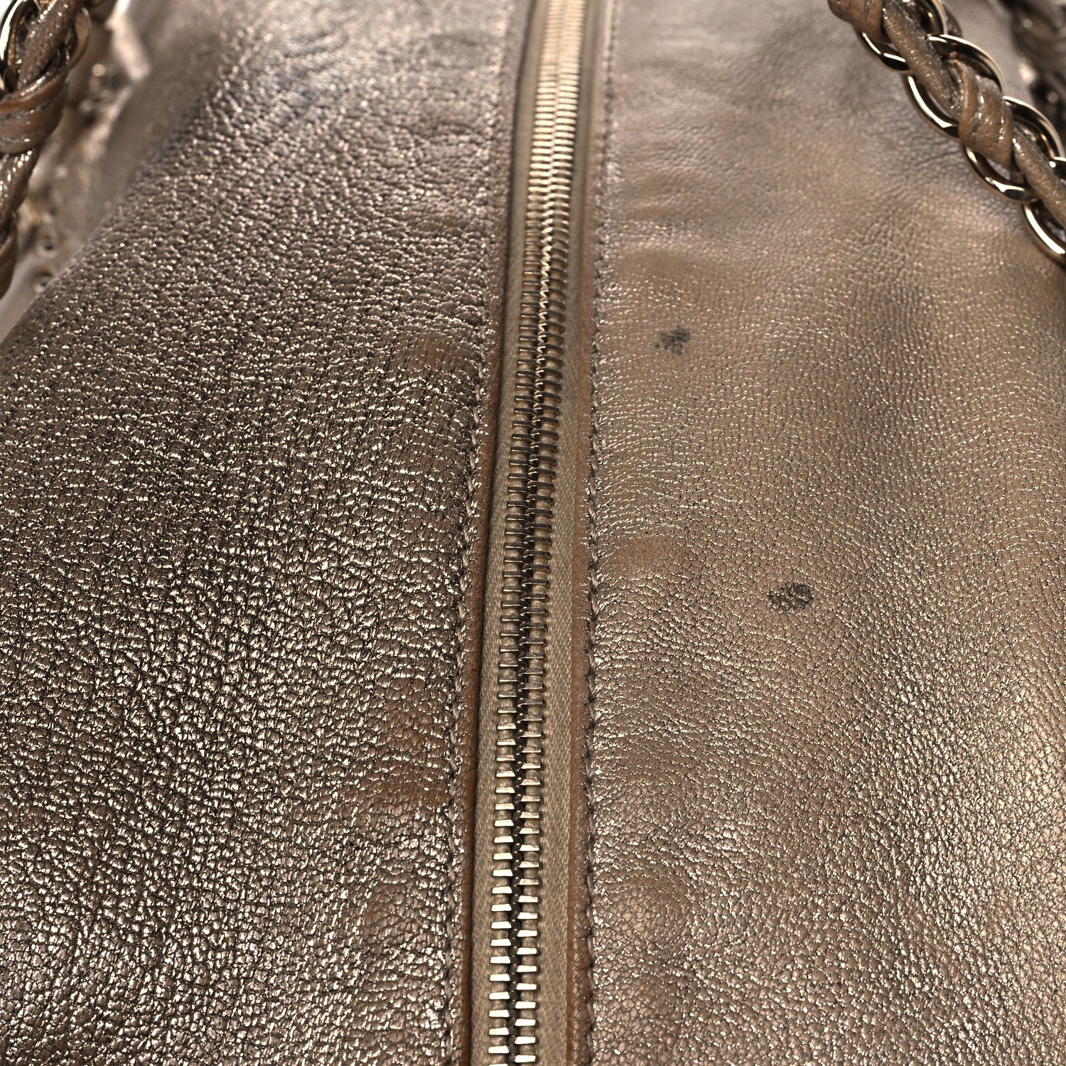 Chanel Metallic Goatskin Large Luxe Ligne Bowler Gold 12 of 15