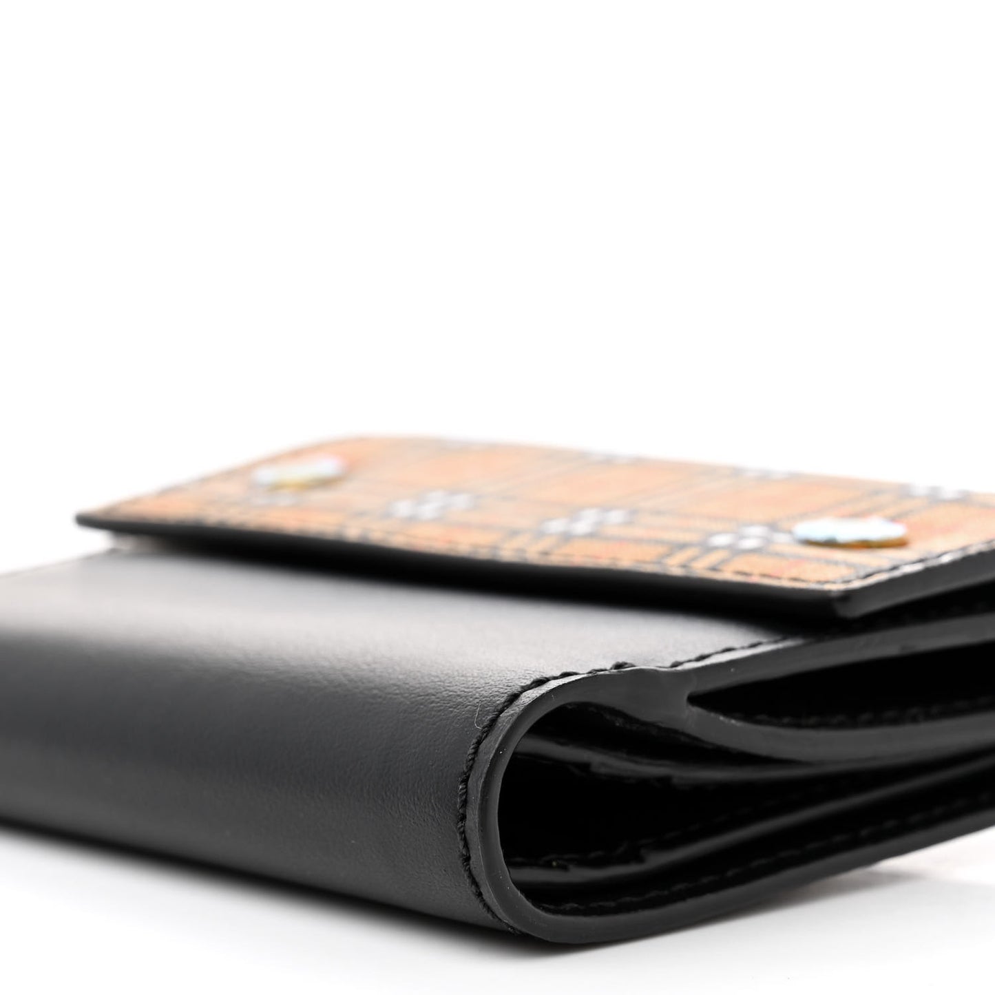 Mini Vintage Check Luna French Wallet Black