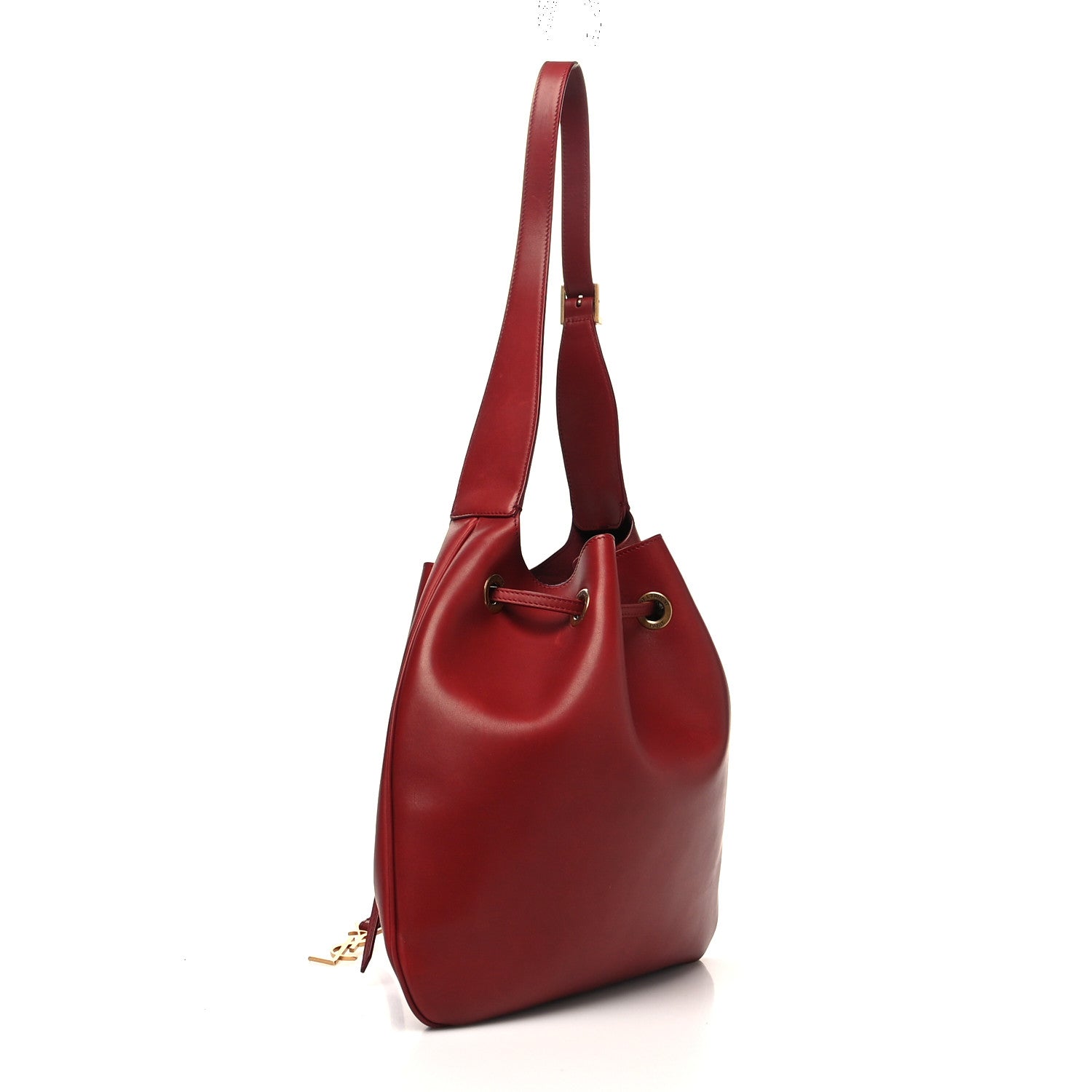 Saint Laurent Calfskin Paris VII Medium Flat Hobo Red 4 of 13