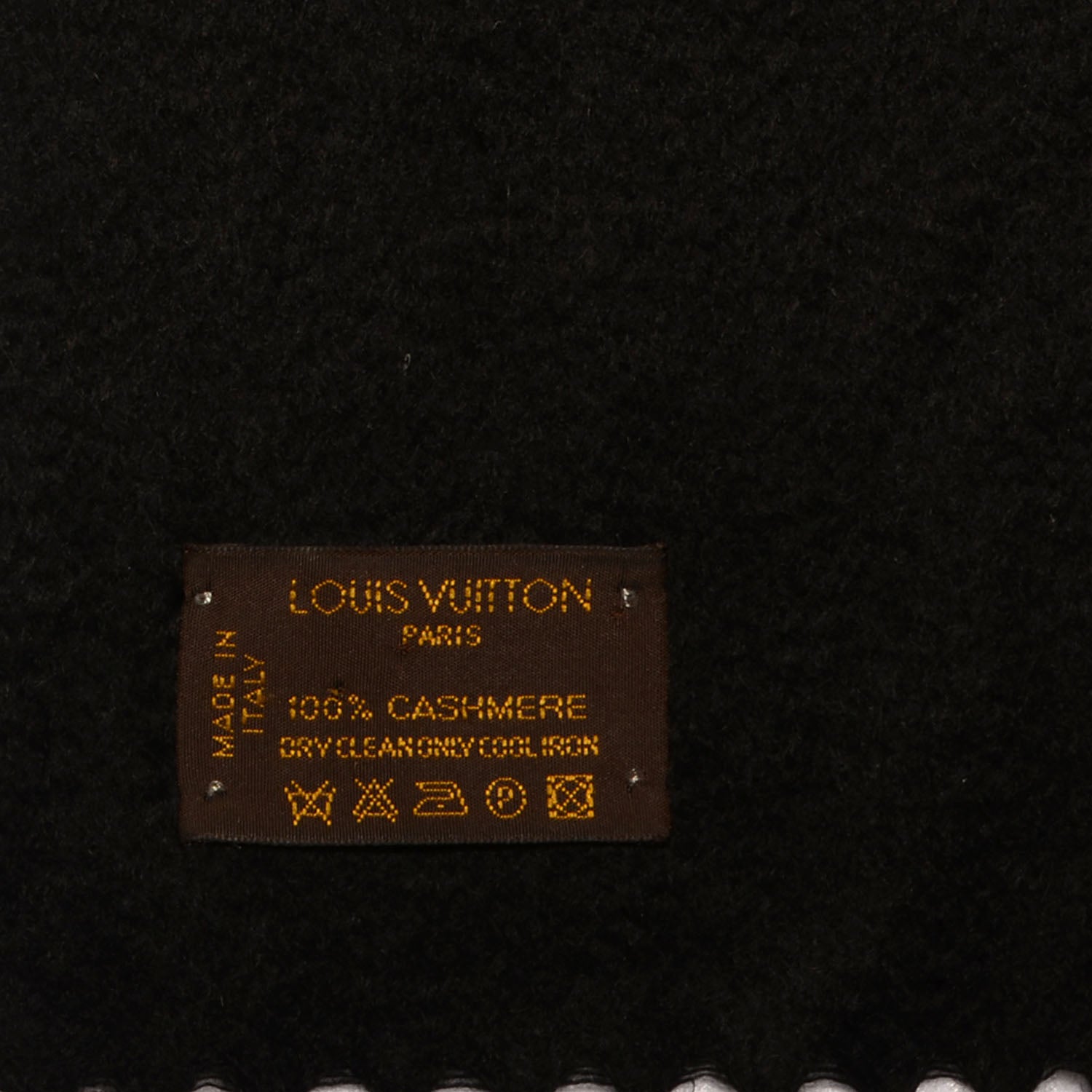 Louis Vuitton Cashmere Jhelam Muffler Scarf Black 4 of 4
