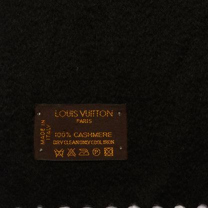 Louis Vuitton Cashmere Jhelam Muffler Scarf Black 4 of 4