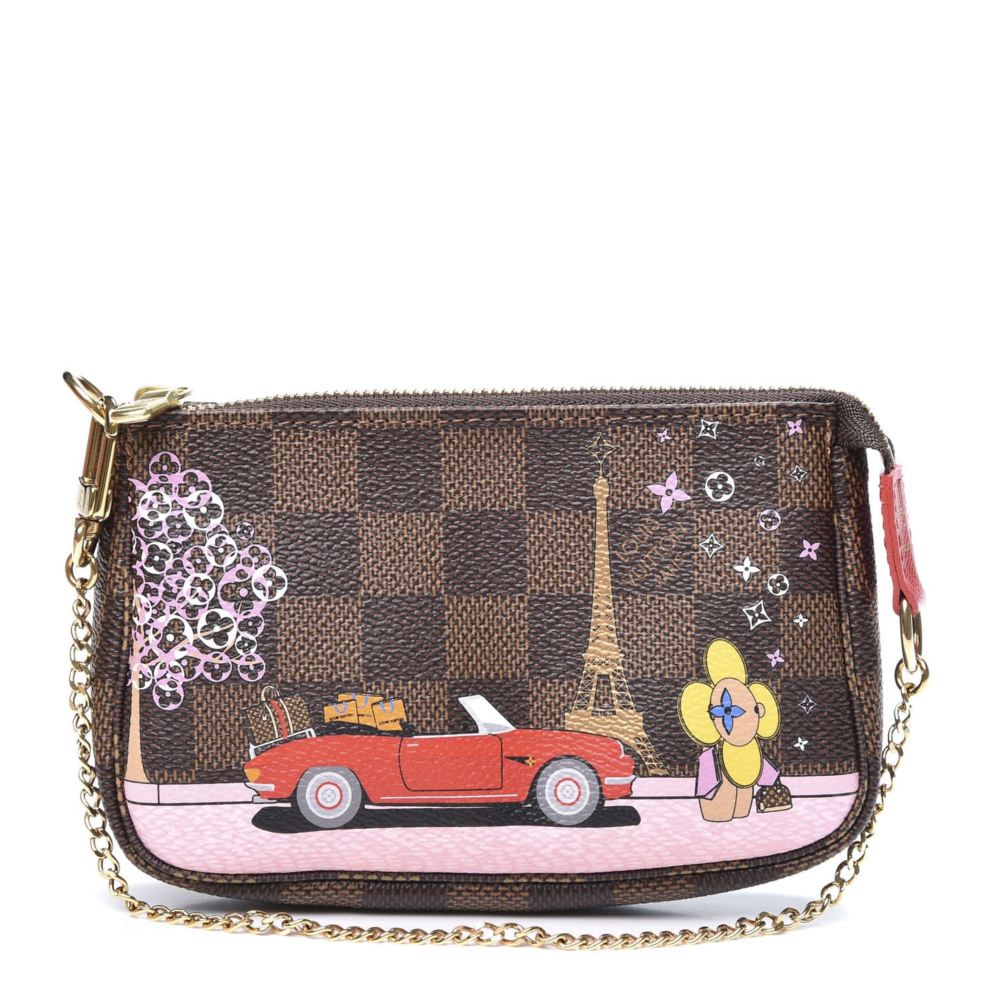 Damier Ebene 2019 Christmas Animation Mini Pochette Accessories Red