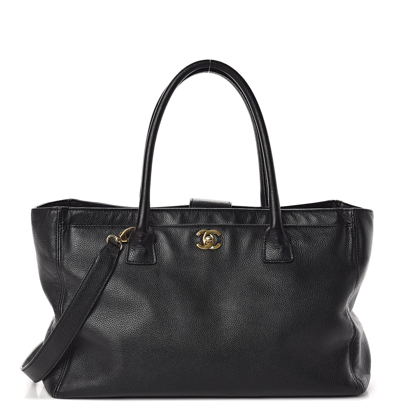 Calfskin Cerf Shopper Tote Black