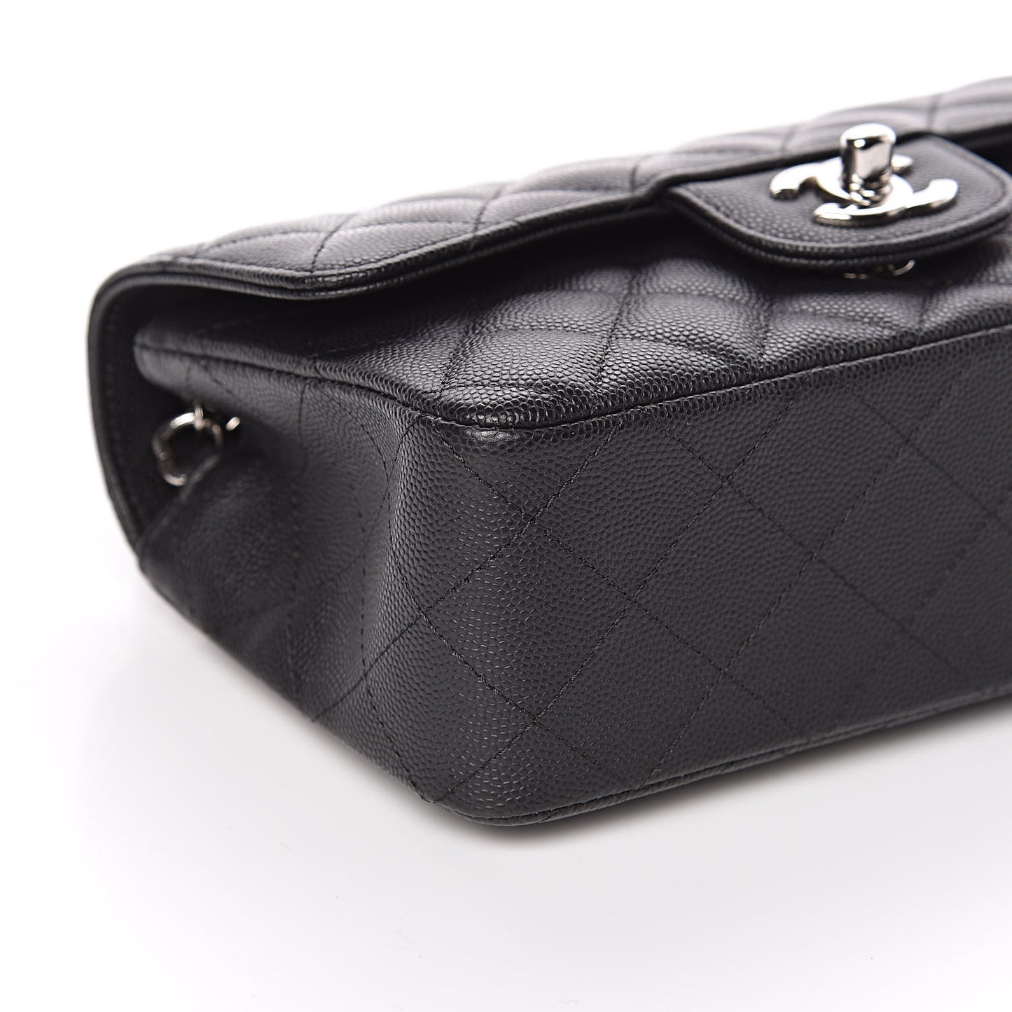 Caviar Quilted Mini Rectangular Flap Black