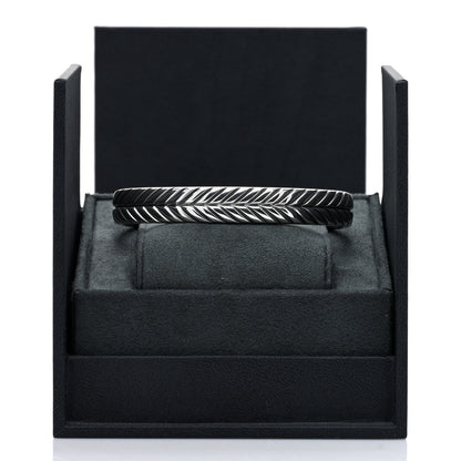 David Yurman Sterling Silver 10mm Chevron Woven Kick Cuff Bracelet 4 of 4