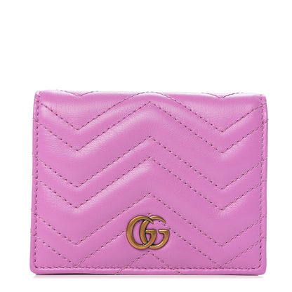 Gucci Calfskin Matelasse GG Marmont Card Case Candy Mousse 1 of 6
