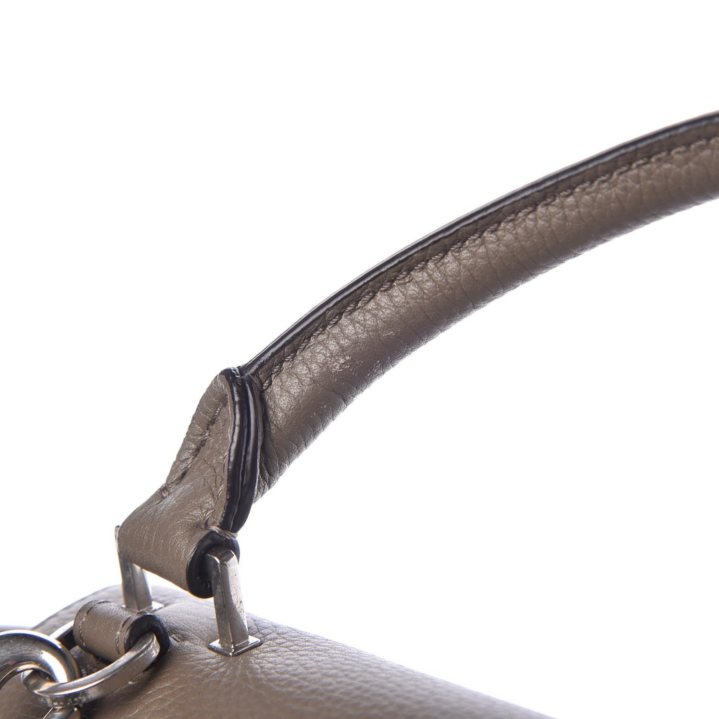 Drummed Calfskin Suede Small Trapeze Souris