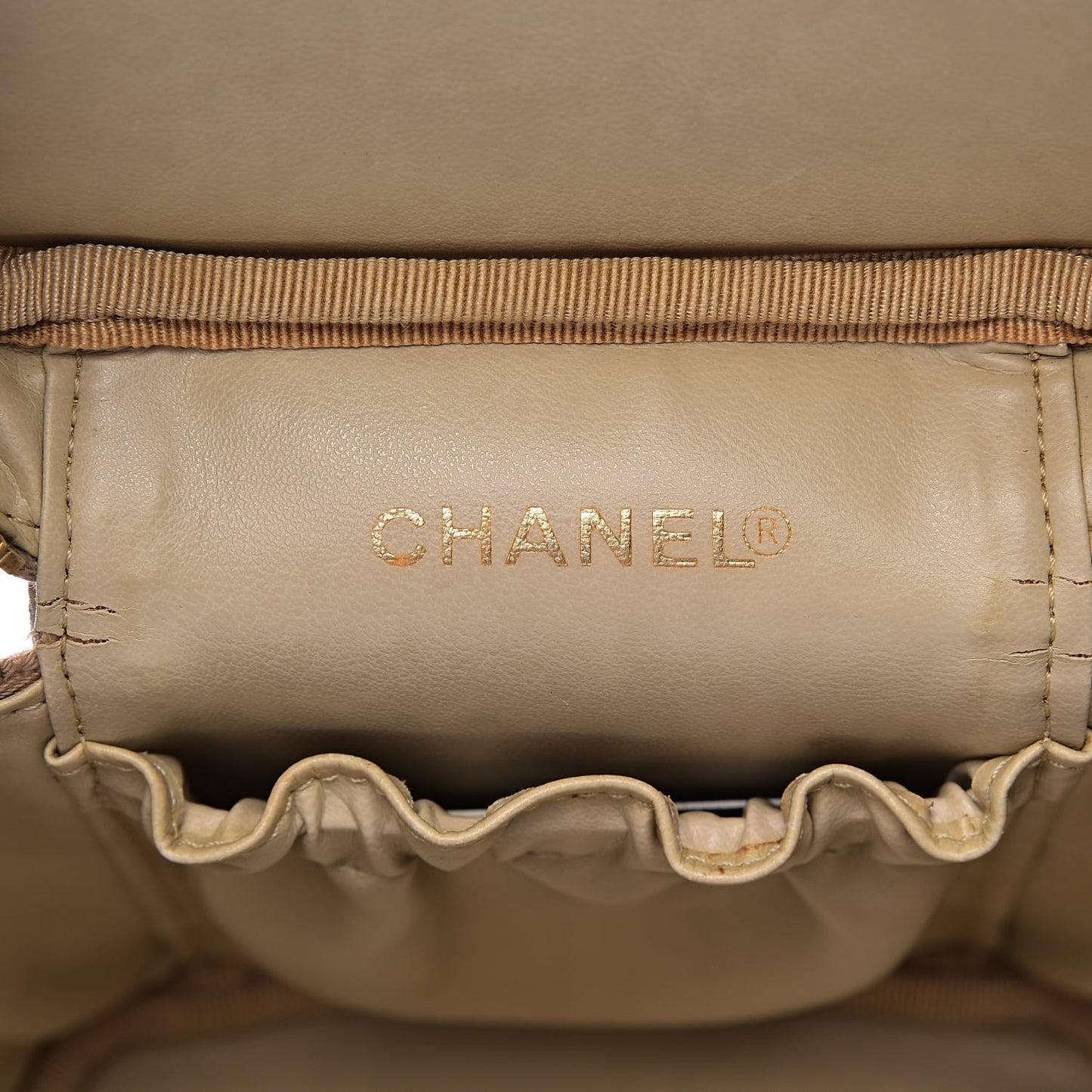 Caviar Cosmetic Vanity Bag Beige