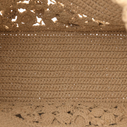 Christian Dior Woven Raffia Floral Embellished Small Book Tote Natural 7 of 12