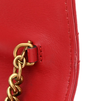 Gucci Calfskin Matelasse GG Marmont Chain Wallet Hibiscus Red 14 of 17