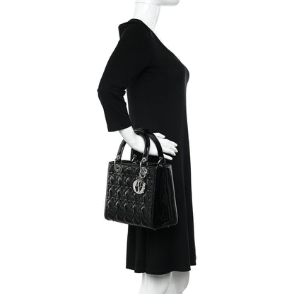 Christian Dior Patent Cannage Medium Lady Dior Black 2 of 10