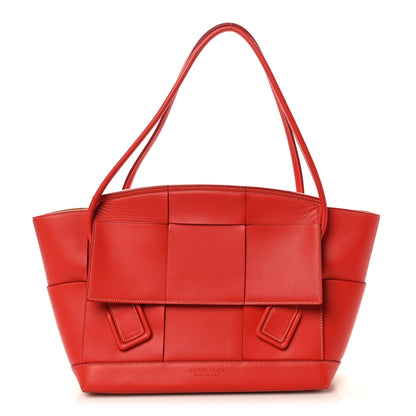 Bottega Veneta French Calfskin Maxi Intrecciato Medium Arco Red 1 of 9