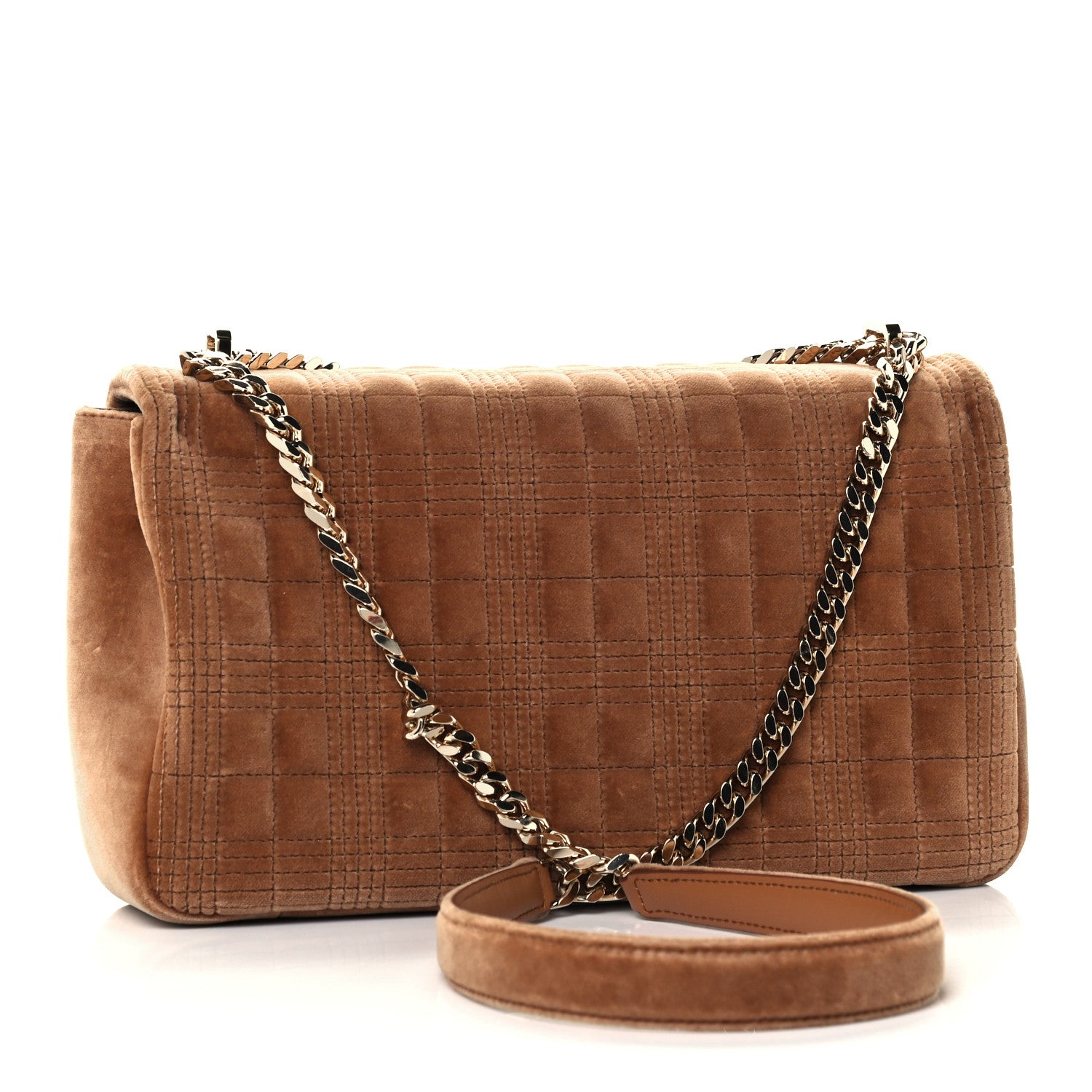 Burberry Velvet Quilted Medium Lola Bag Brown 2 of 9