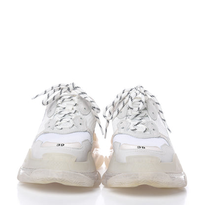 Balenciaga Fabric Mesh Clear Sole Womens Triple S Sneakers 39 White 2 of 8