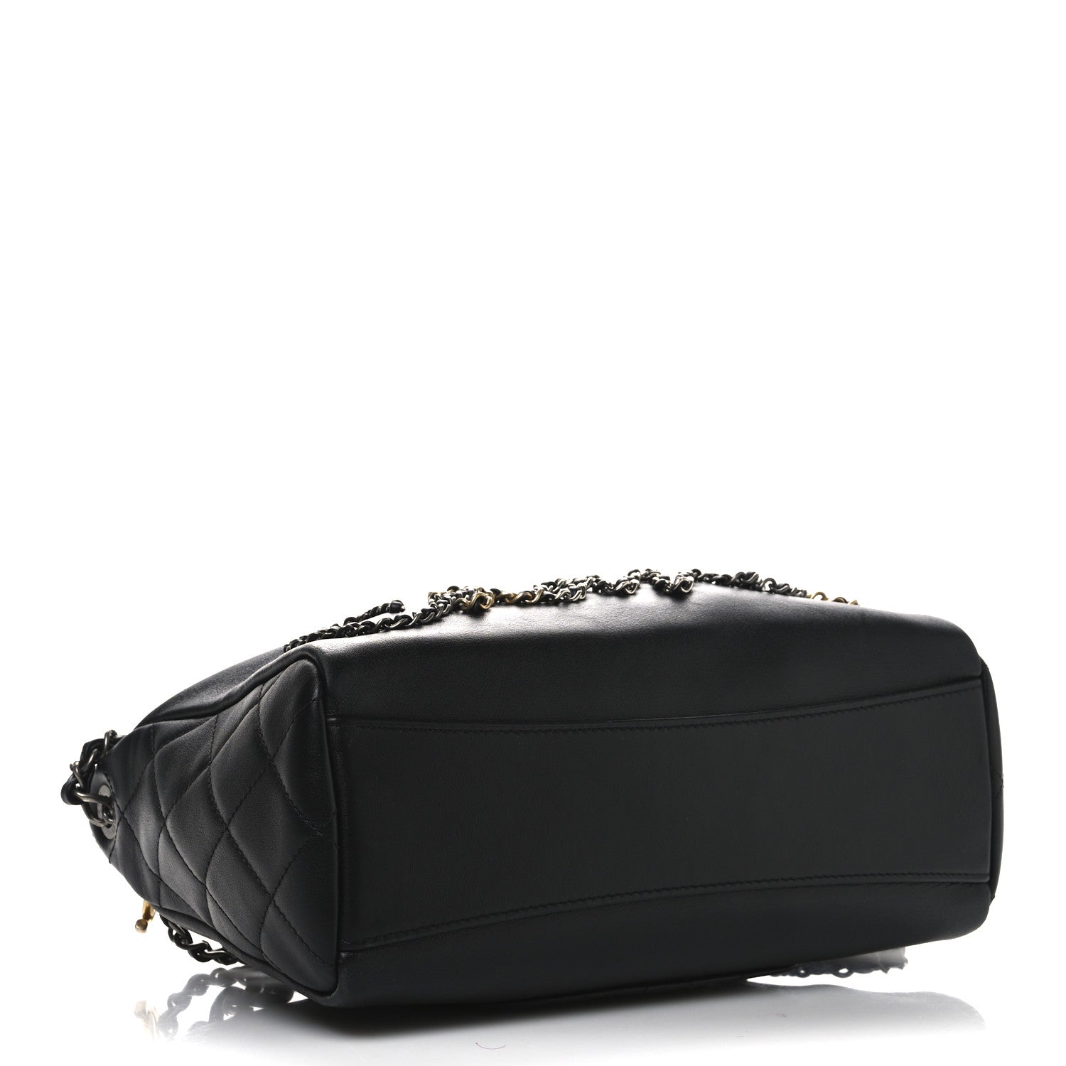 Chanel Calfskin Chain 20s Signature Hobo Black 4 of 12