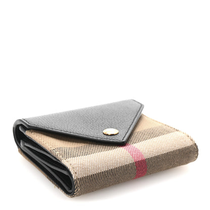 Burberry Haymarket Check Compact Wallet Black 4 of 7