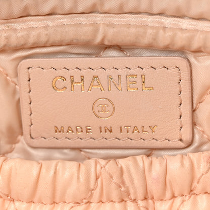 Chanel Caviar Quilted Small Curvy Pouch Cosmetic Case Light Beige 6 of 9