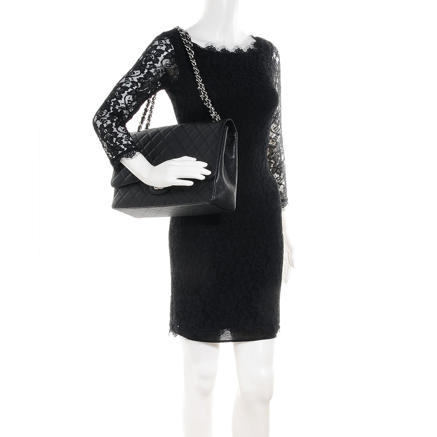 Caviar Maxi Single Flap Black