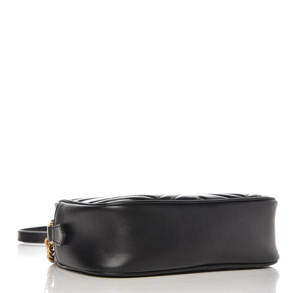 Gucci Calfskin Matelasse Small GG Marmont Chain Shoulder Bag Black 6 of 16