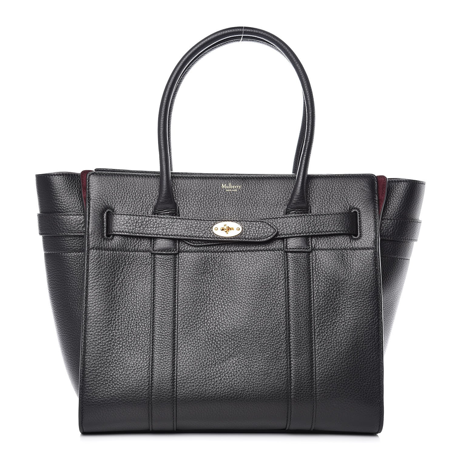 Mulberry Classic Grain Small Bayswater Zip Tote Black 1 of 8