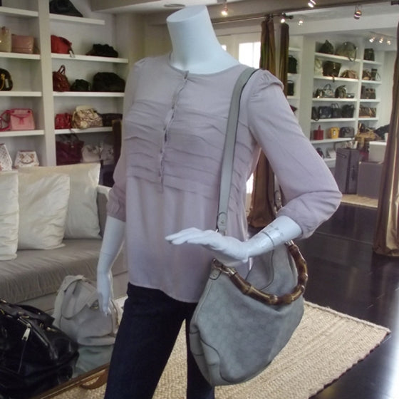 Gucci Guccissima Peggy Bamboo Top Handle Bag Ivory 2 of 11