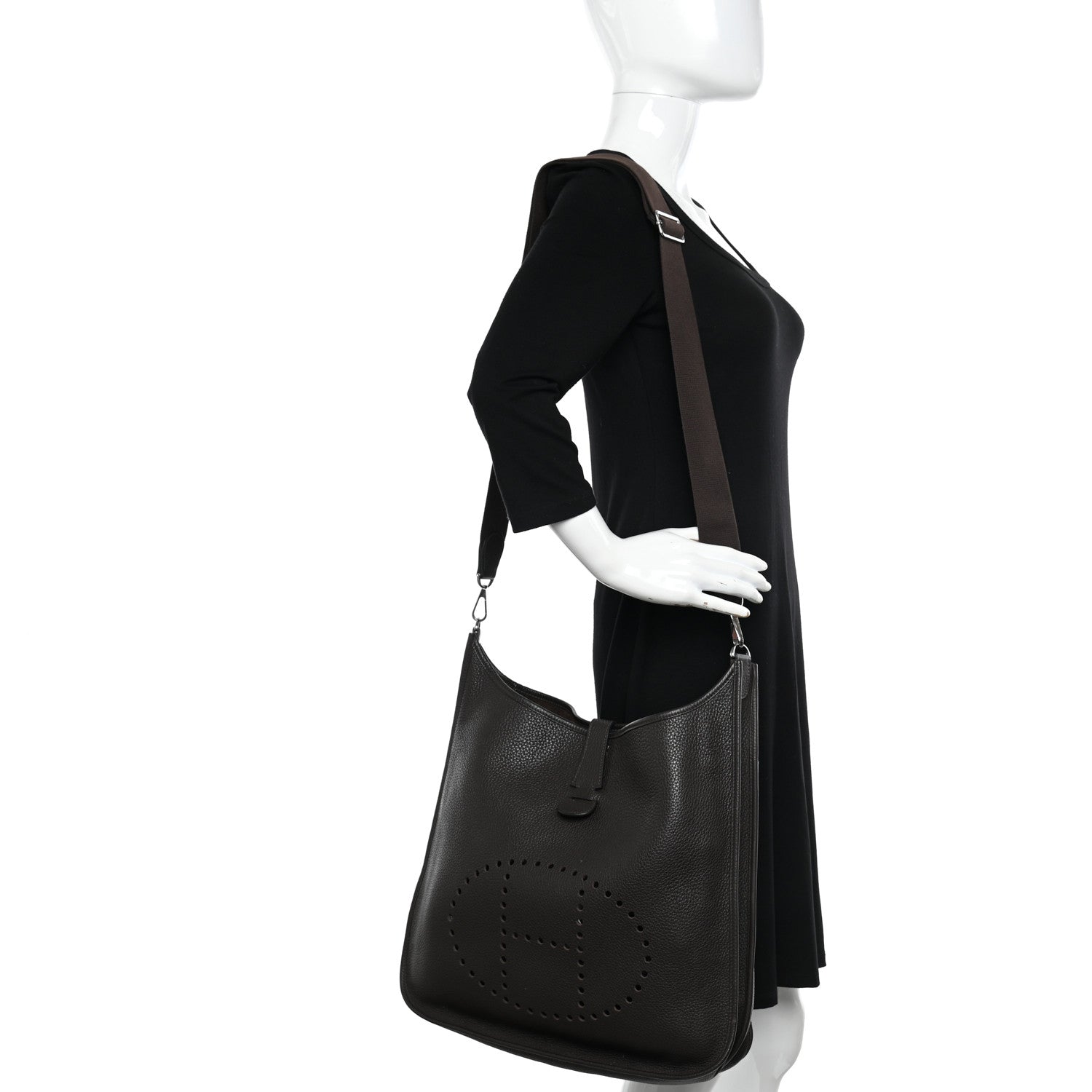 Hermes Taurillon Clemence Evelyne III TGM Chocolate 3 of 9