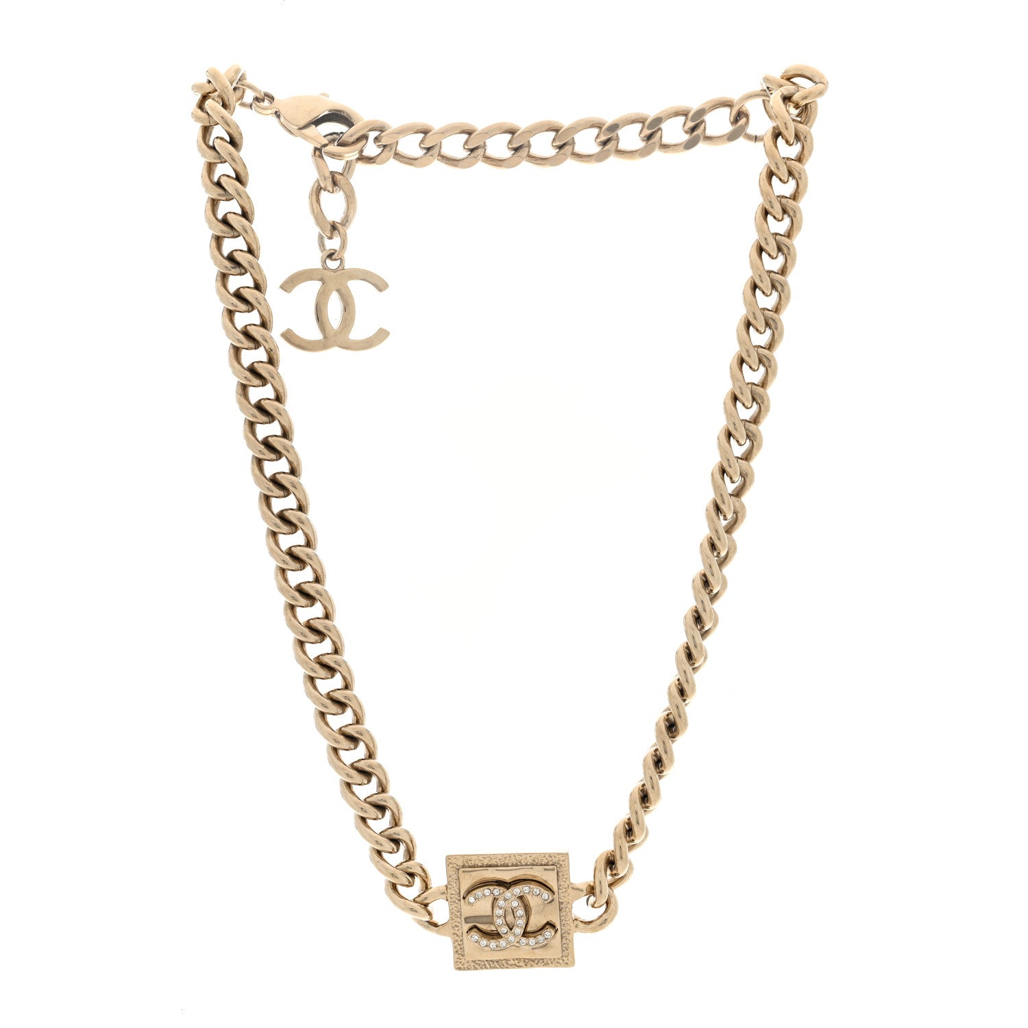 Chanel Metal Crystal CC Choker Gold 3 of 4