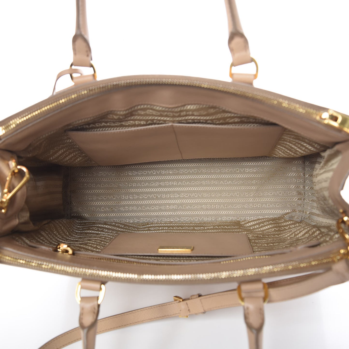 Saffiano Lux Galleria Front Pocket Tote Sabbia
