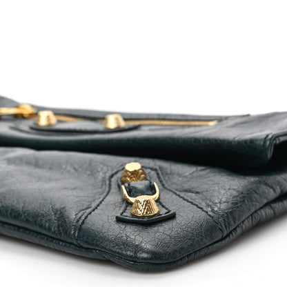 Balenciaga Agneau Giant 12 Gold Hardware Envelope Strap Clutch Vert Pinede 7 of 7