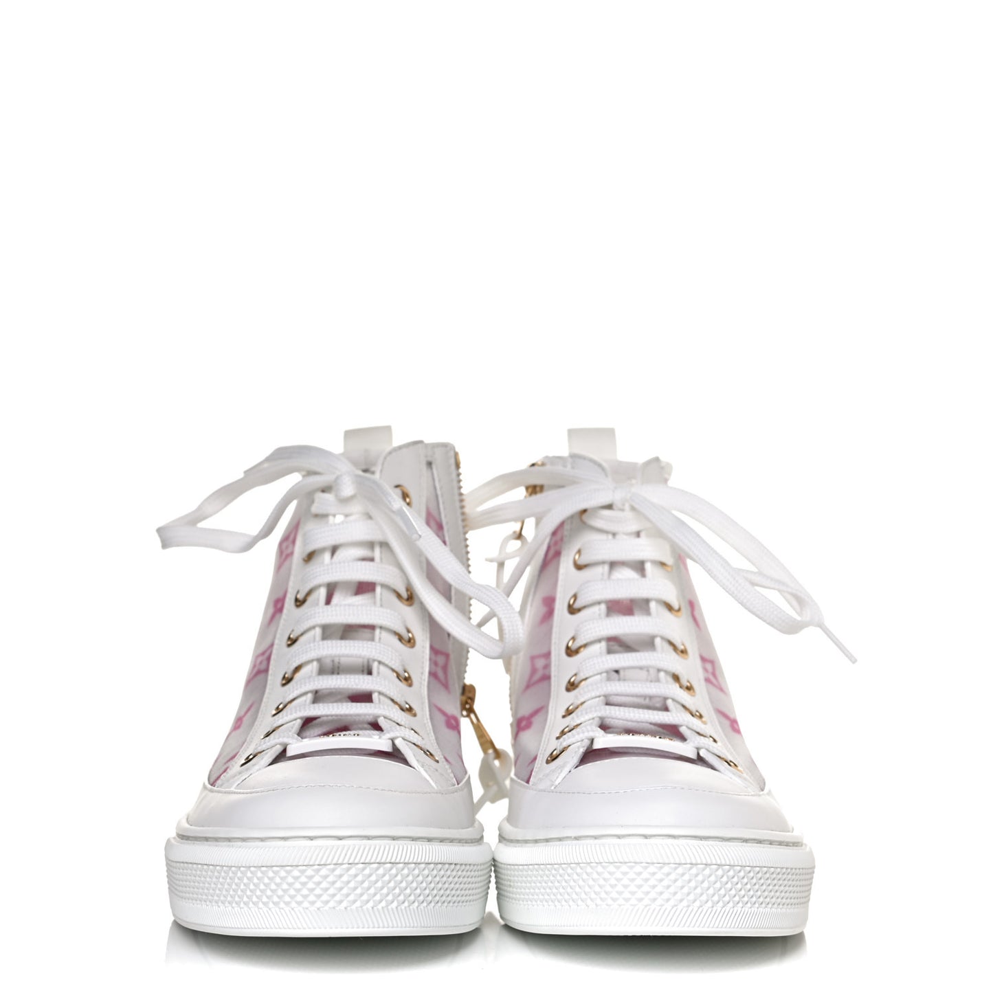 Technical Fabric Calfskin Monogram Printed Stellar Sneaker Boots 36 Pink