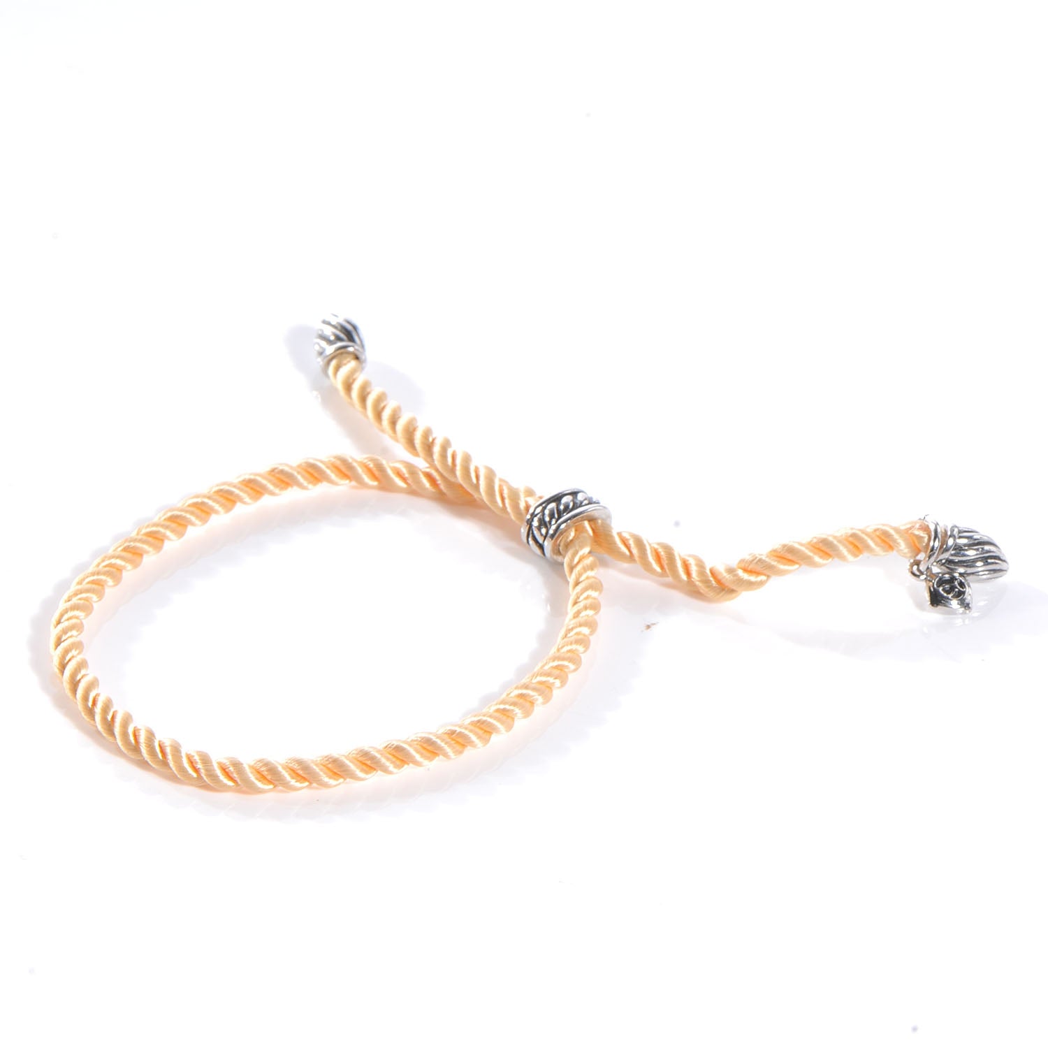David Yurman Sterling Silver and Silk Cord Bracelet Yellow 4 of 4