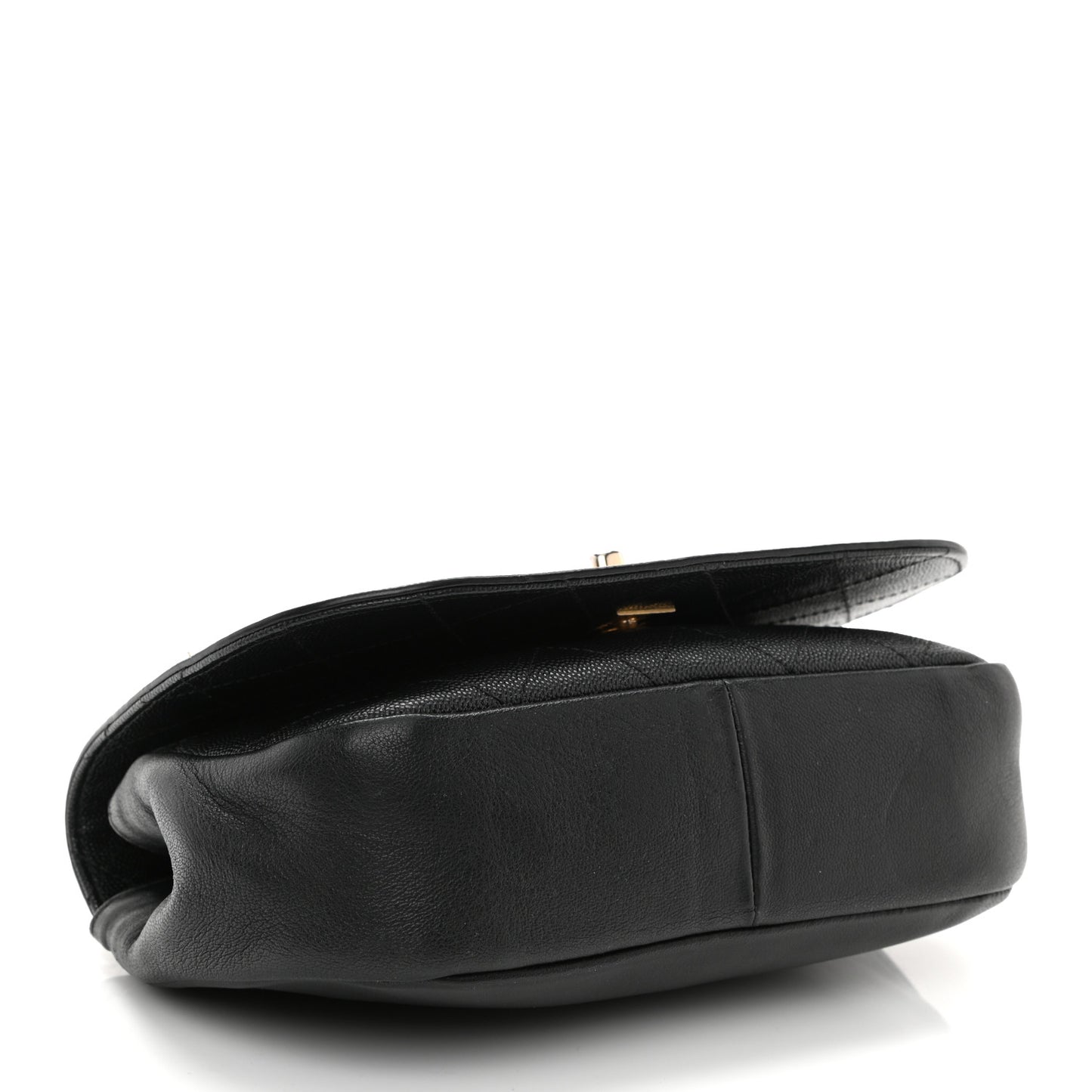 Lambskin Caviar Lovely Chains Flap Shoulder Bag Black