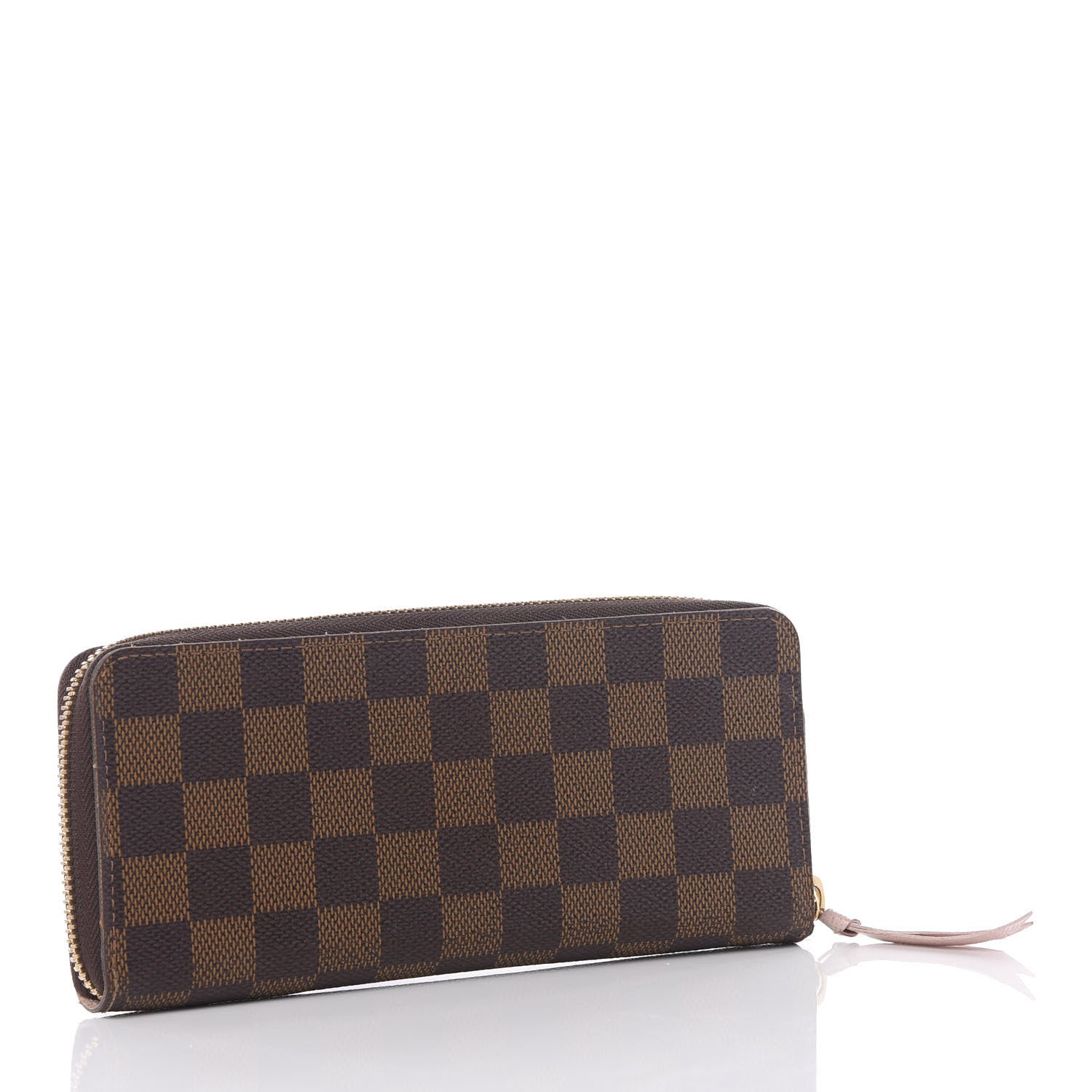 Louis Vuitton Damier Ebene Clemence Wallet Rose Ballerine 2 of 9
