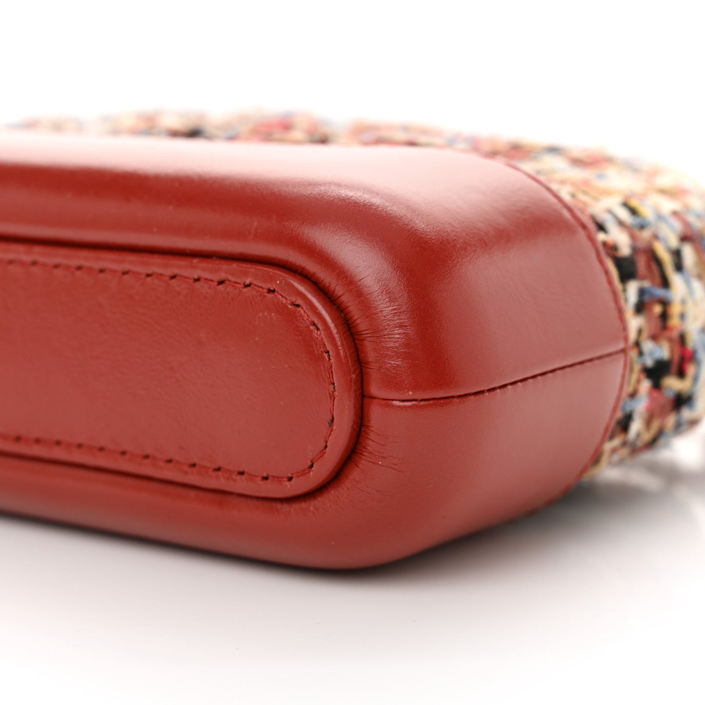 Tweed Calfskin Small Gabrielle Clutch With Chain Red