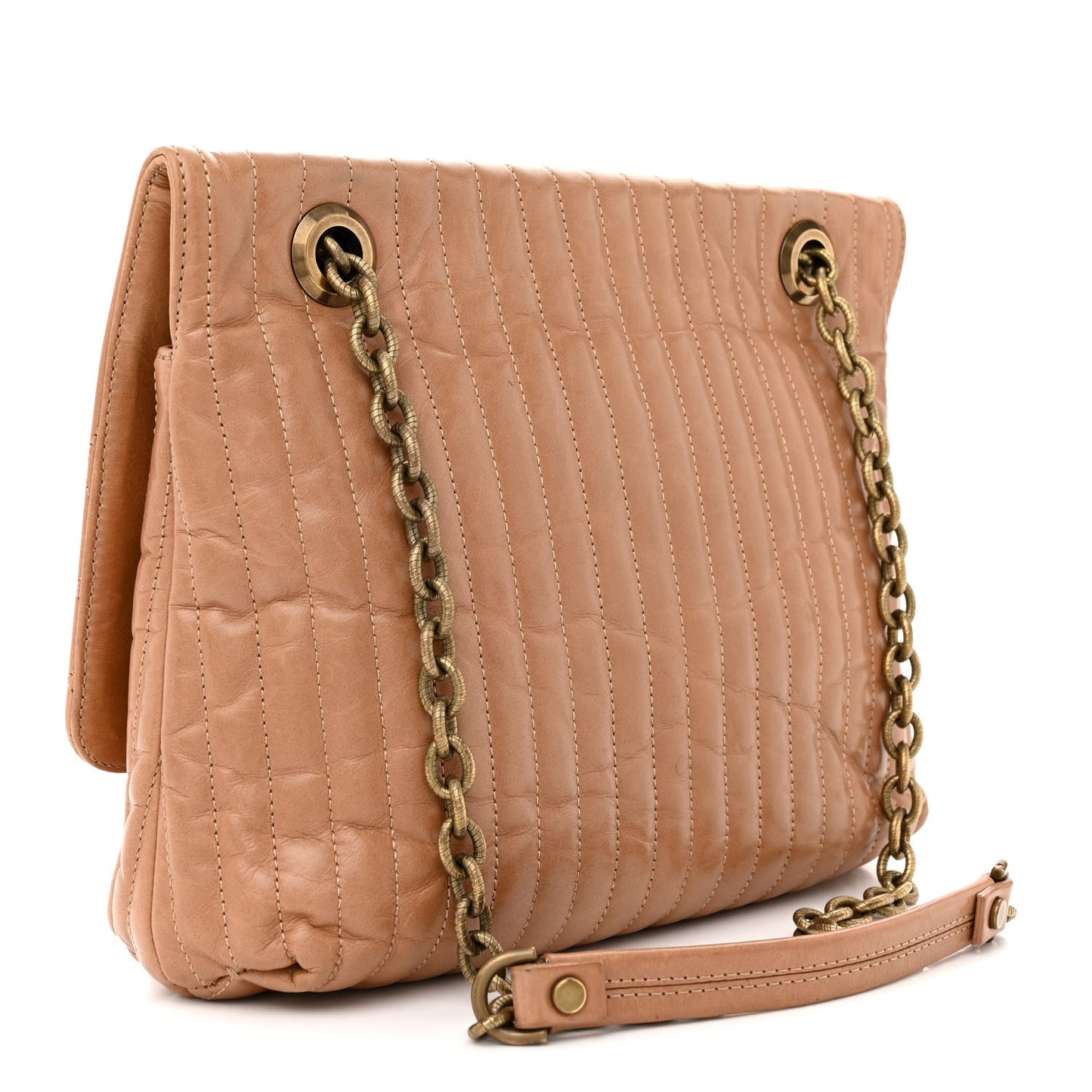 Calfskin Matelasse Medium Happy Shoulder Bag Cognac