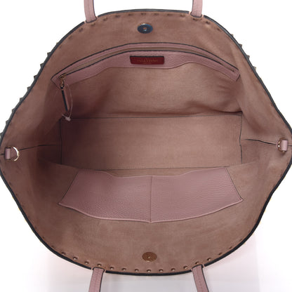 Valentino Garavani Grained Calfskin Rockstud Shoulder Tote Water Rose 5 of 17