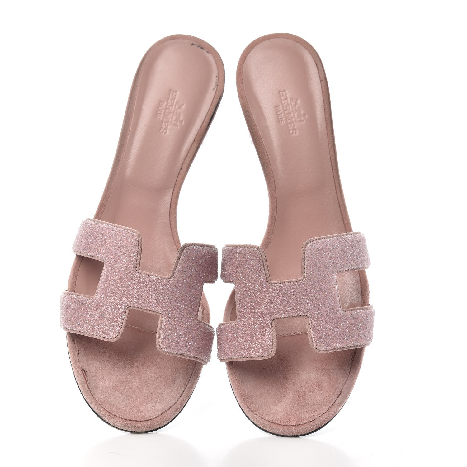 Hermes Suede Goatskin Crystal Oasis Sandals 38.5 Rose 5 of 10