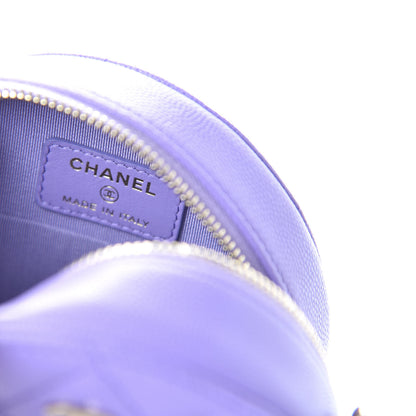 Chanel Caviar Quilted Round Clutch With Chain Purple 8 of 11