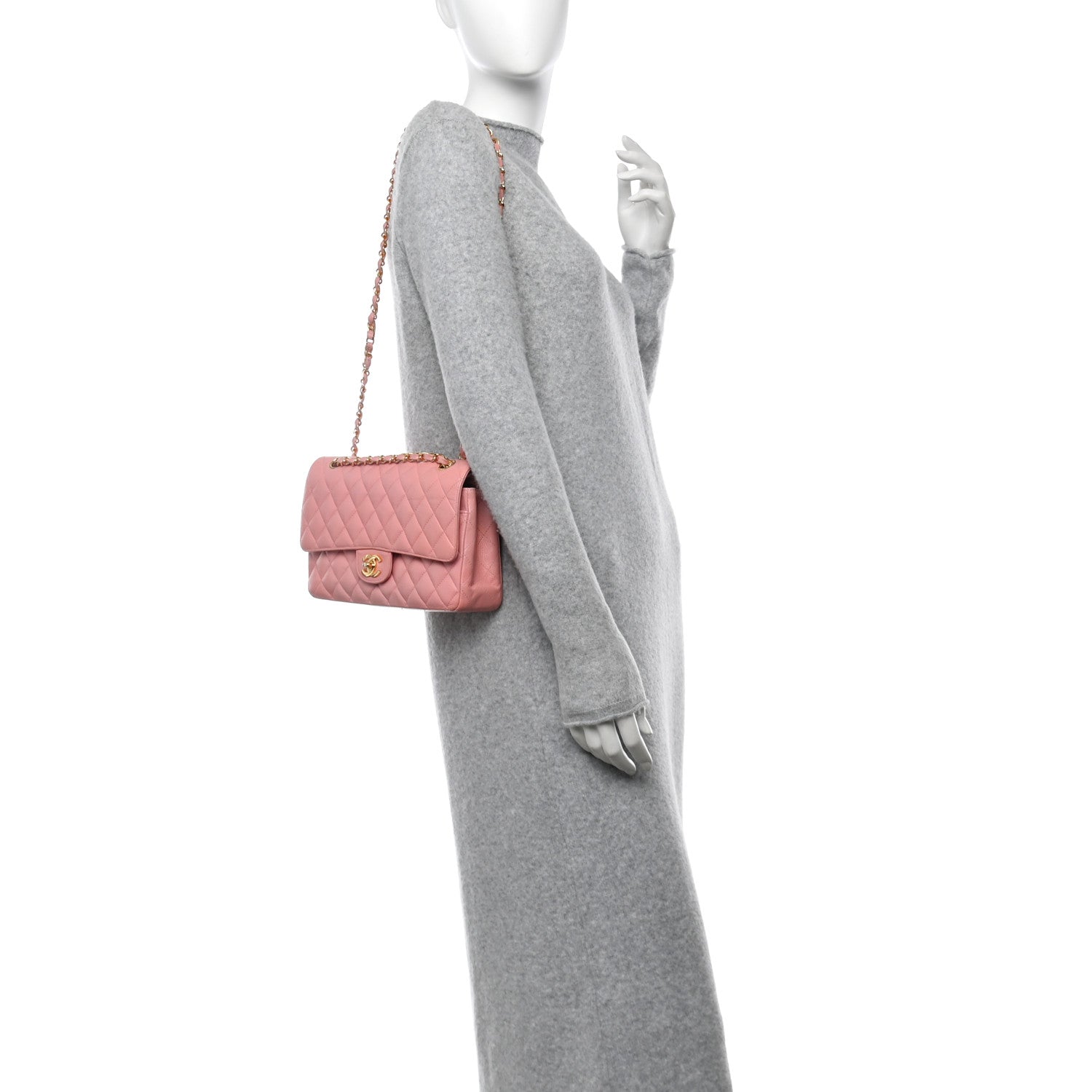 Chanel Caviar Quilted Medium Double Flap Pink 3 of 17